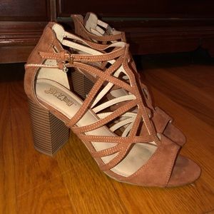 Strappy high heels